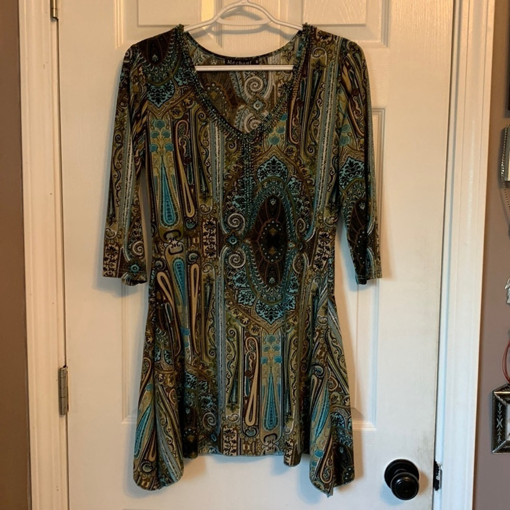 Mechant long shirt beaded medium multicolour